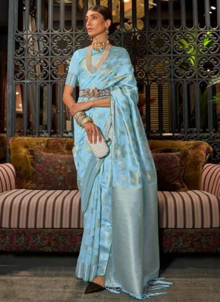 Sky Blue Colour Kishir Raj Tex New Latest Designer Ethnic wear Silk Saree Collection 286004